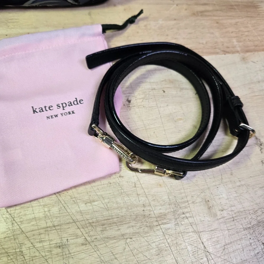 Kate Spade On Purpose Zip Pouch Botanical Black  w minnie mouse & purple wallet